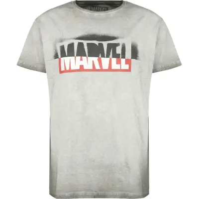 Marvel - Marvel T-shirt - Logo Graffiti - S XXL - för Herr - ljusgrå