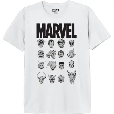 Marvel - Marvel T-shirt - Marvel Character - S XXL - för Herr - vit
