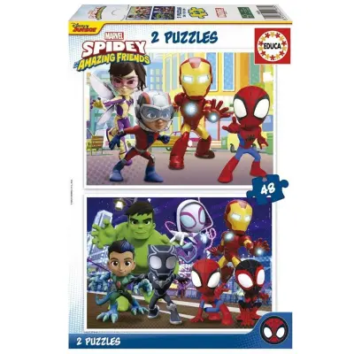 Educa Spidey&His Amazing Friends Pussel 2x48 bitar - Spiderman -  Leksaksaffären