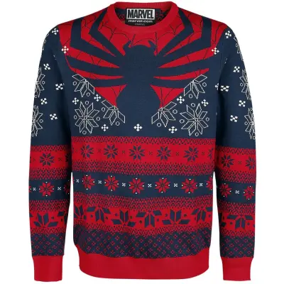 Spider-Man Christmas jumper - Spinne - L - för Herr - blå/röd