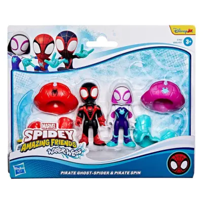 Spidey Amazing Friends Figurer Pirate Ghost-Spider&Pirate Spin - Spidey and His Amazing Friends -  Leksaksaffären