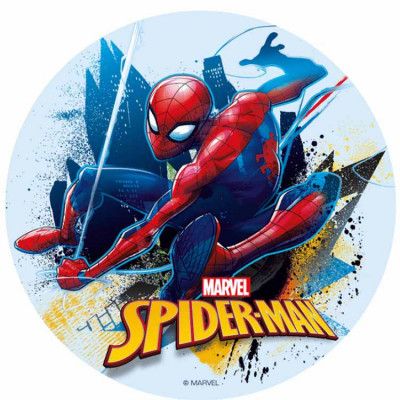 Tårtbild häftiga Spindelmannen 16 cm