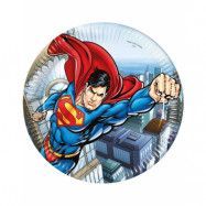 8 stk Superman Papptallrikar 23 cm - DC Comics