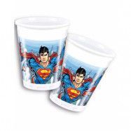 8 stk Superman Plastkoppar 200 ml - DC Comics