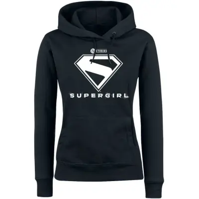 Supergirl - DC Comics Luvtröja - White Logo - S XL - för Dam - svart