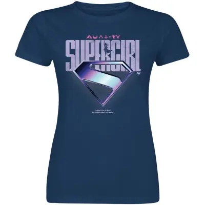 Supergirl - DC Comics T-shirt - Space Is A Bad Neighborhood - S XXL - för Dam - marinblå