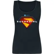 Supergirl - DC Comics Topp - Colourful Logo - S XXL - för Dam - svart
