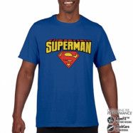 Superman Blockletter Logo Performance Mens Tee, T-Shirt