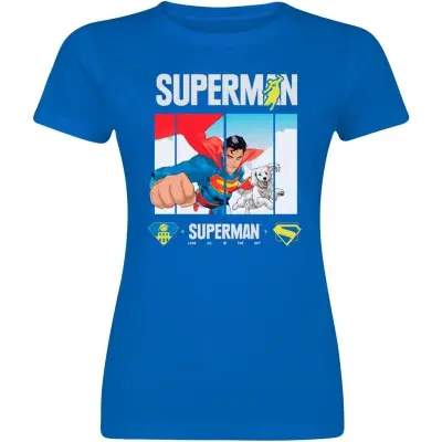 Superman - DC Comics T-shirt - 2025 - Superman Look Up - S XXL - för Dam - blå
