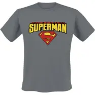 Superman - DC Comics T-shirt - Blockletter Logo - S XXL - för Herr - mörkgrå