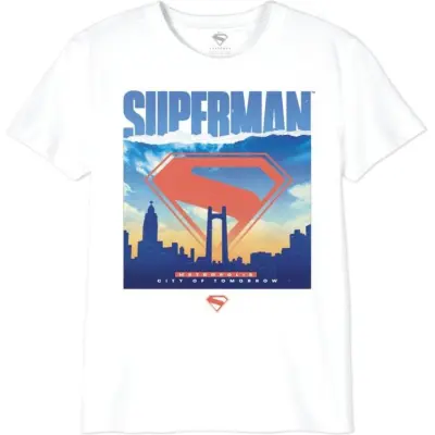 Superman - DC Comics T-shirt - Kids - Metropolis - City Of Tomorrow - S XL - för barn - vit