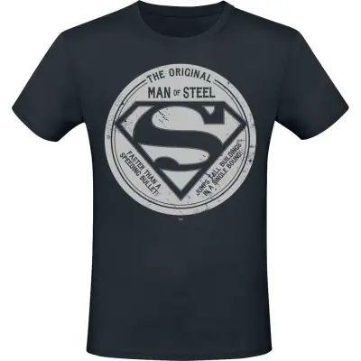 Superman - DC Comics T-shirt - Man Of Steel - S XXL - för Herr - svart