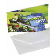6 stk Inbjudningskort - Ninja Turtles