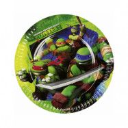 8 stk Papptallrikar 23 cm - Ninja Turtles