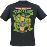 Teenage Mutant Ninja Turtles - Anime T-shirt - Group - S XL - för Herr - svart