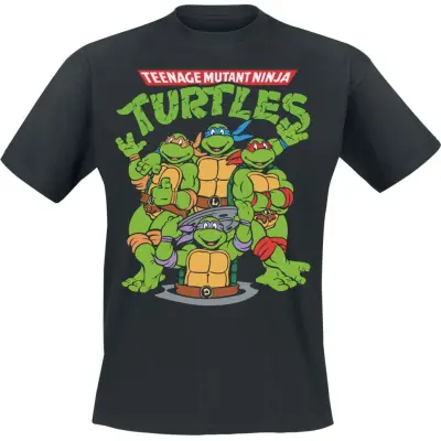 Teenage Mutant Ninja Turtles - Anime T-shirt - Group - S 5XL - för Herr - svart