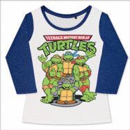 Teenage Mutant Ninja Turtles Group Girly Baseball Tee, Long Sleeve T-Shirt