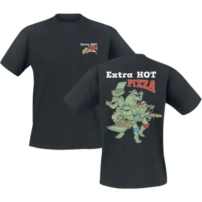 Teenage Mutant Ninja Turtles T-shirt - Extra Hot Pizza - M 3XL - för Herr - svart