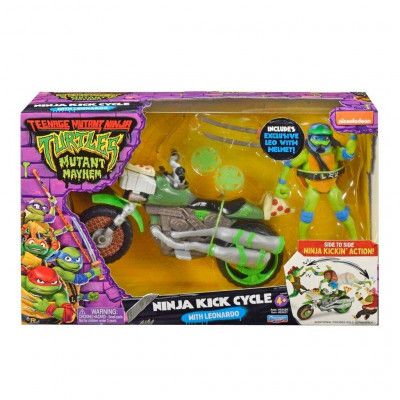 Turtles Mutant Mayhem Ninja Kick Cycle med Leonardo