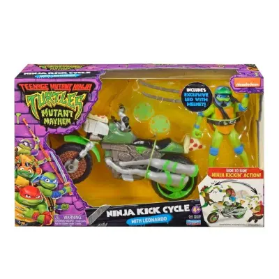 Turtles Mutant Mayhem Ninja Kick Cycle med Leonardo