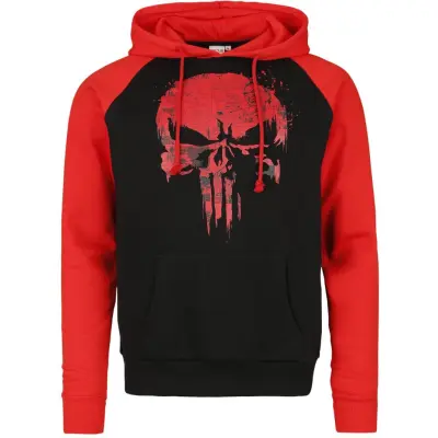 The Punisher - Marvel Luvtröja - Logo Skull - M XL - för Herr - svart/röd