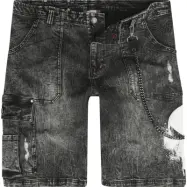 The Punisher - Marvel Shorts - Skull - S XL - för Herr - svart denim