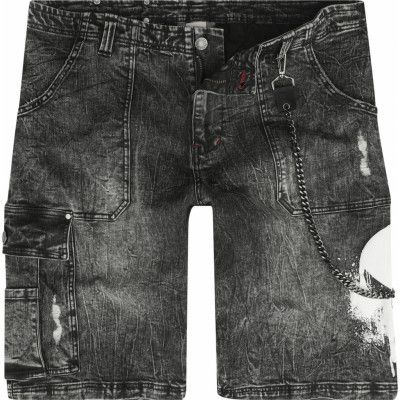The Punisher - Marvel Shorts - Skull - S XL - för Herr - svart denim
