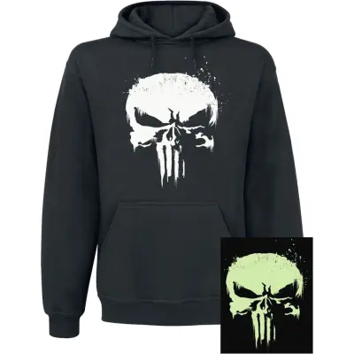 The Punisher - Marvel Stickad jumper - Skull - Glow In The Dark - S XXL - för Herr - svart