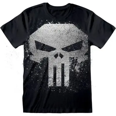 The Punisher - Marvel T-shirt - Punisher Skull With Metallic Ink FB - S L - för Herr - svart