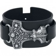 Alchemy Gothic - Gothic Läderarmband - Thorshammer - för Herr -