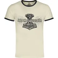 Amon Amarth T-shirt - Thorhammer - Ringer Shirt - S 5XL - för Herr - vintage vit