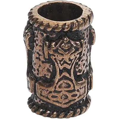 etNox Skäggpärlor - Thors Hammer - för Herr - bronsfärgad