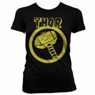 Thor Distressed Hammer Girly T-Shirt, T-Shirt