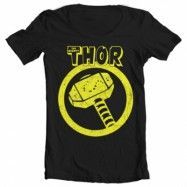 Thor Distressed Hammer Wide Neck T-Shirt, Wide Neck T-Shirt