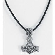 Toltecs Amulet - Gothic Halsband - Thor's Hammer - för  svart/silver