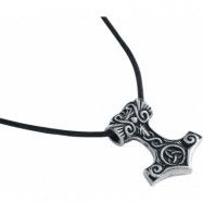 Toltecs Amulet - Gothic Smycke - Thor's Hammer - för  svart/silver