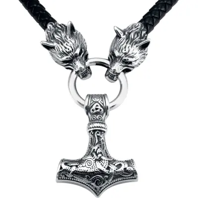 URBANTIMBER Halsband - Thors Hammer - för Herr - silverfärgad