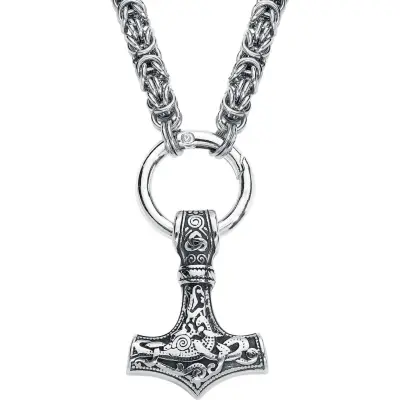 URBANTIMBER Halsband - Thors Hammer - för Herr - silverfärgad