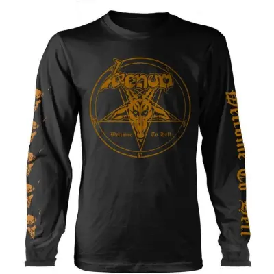 Venom Långärmad tröja - Welcome To Hell (Gold) - M XL - för Herr - svart