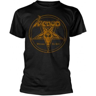 Venom T-shirt - Welcome To Hell (Gold) - L XXL - för Herr - svart