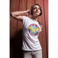 Wonder Woman Distressed Logo Girly Tee Grå