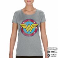 Wonder Woman Distressed Logo Performance Girly Tee, T-Shirt